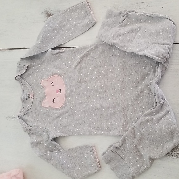 2 Carter’s Pink & White , Grey  One-Piece  Coverall 18M - Picture 2 of 7